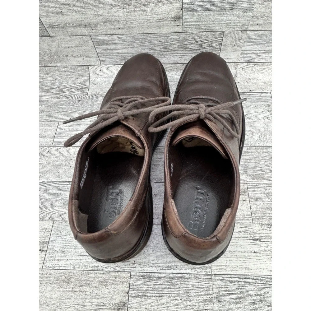 Born‎ Men H14052 Brown Leather Derby Shoes Square Toe Lace Up Oxfords Size 10M